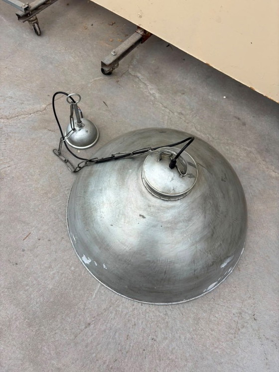 Vintage Industrial Metal Factory Pendant Lamp – Large Dome (photo 3 of 5)