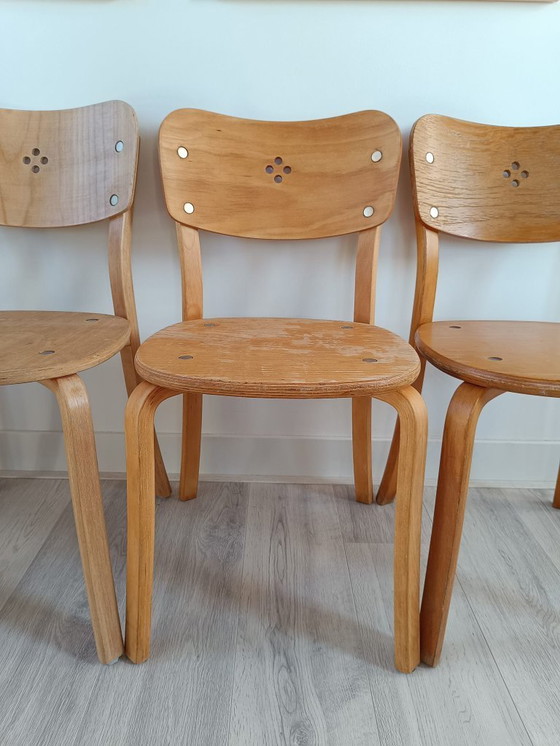 Image 1 of 4 sedie da pranzo in legno curvato scandinave