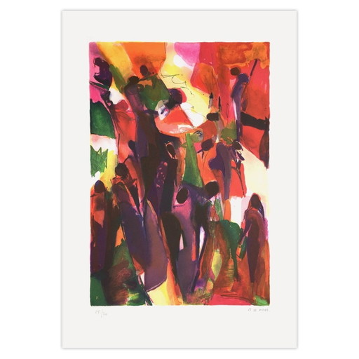 Arlette Le More ondertekende lithografie Grosses Dames Et Petits Légumes 1998 – lithos zeefdrukken, Paper (photo 2 of 5)