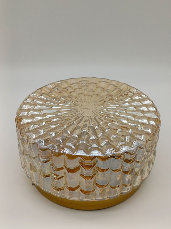 Plafonnier vintage, Céramique, Verre, Marron (photo 5 sur 10)