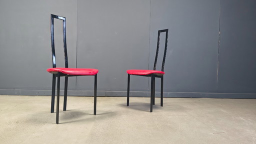 Vintage postmoderne eetkamerstoelen van Cattelan Italila