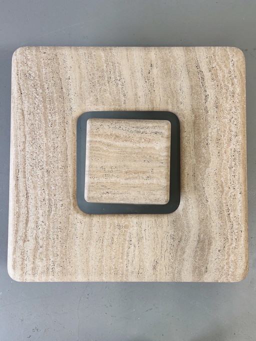 Rare table basse en travertin vintage