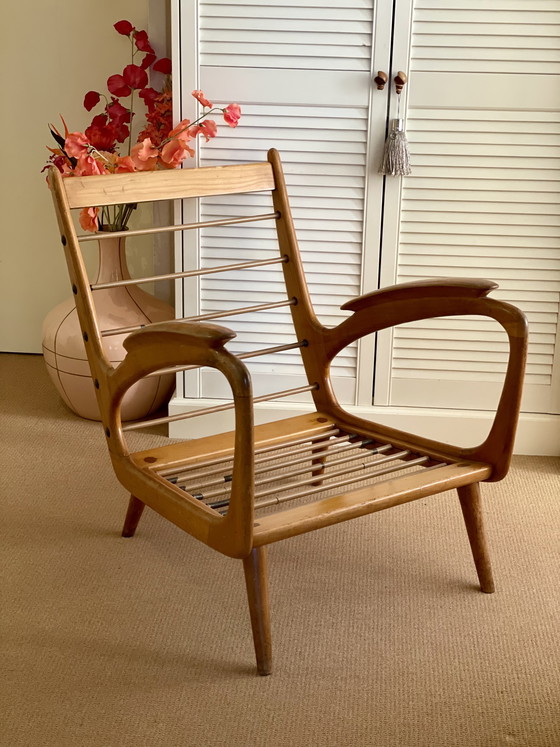 Image 1 of Vintage Mid Century De Ster Gelderland Design Fauteuil Teak