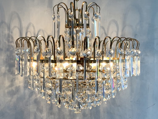 Original Vintage Massive Crystal Chandelier – 1970s Waterfall
