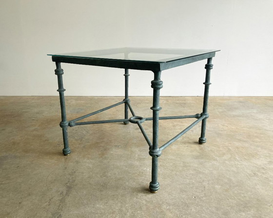 Image 1 of Vintage sculptural metal coffee table with a patina finish
