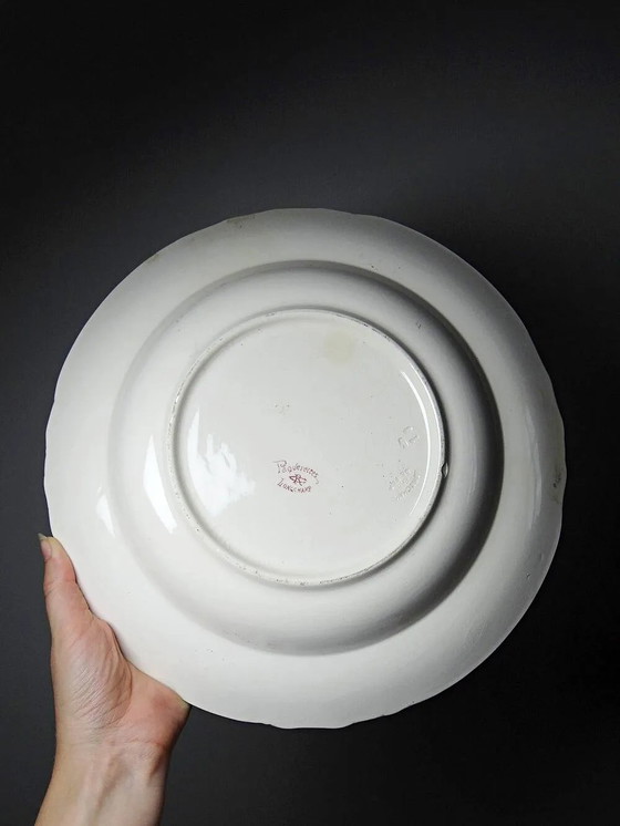 Antike Longchamp Servierschale mit polychromen Gänseblümchen, Eisenstein, 19. Jahrhundert. – Geschirr (photo 14 of 16)