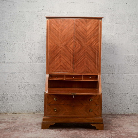 Art Deco Drop-Front Trumeau Credenza – Specchi, Legno (photo 10 of 17)