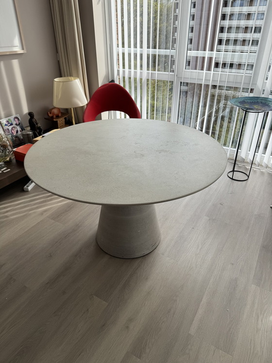 Image 1 of MDF Italia Rock Table 120cm terracotta stone chip cement
