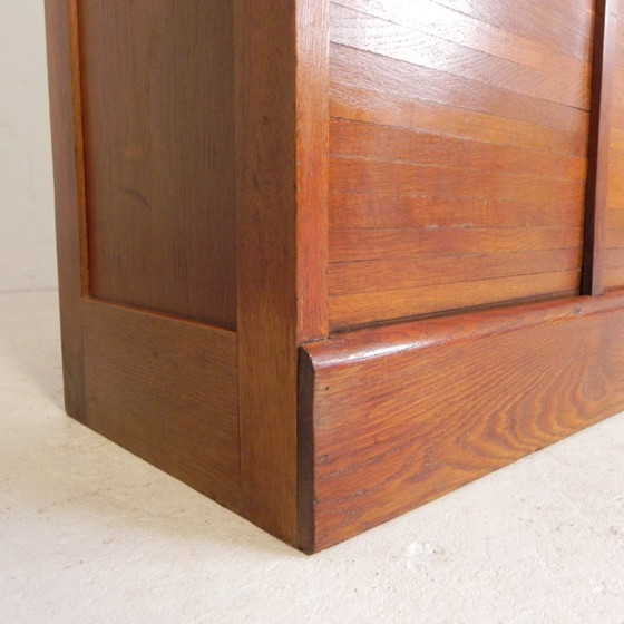 Image 1 of Eichenschrank mit Rollläden und 3 Rollläden, 180 cm hoch, 1950er Jahre