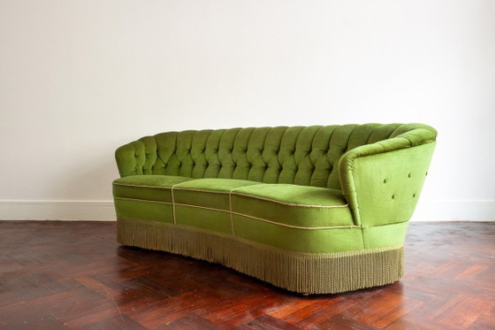 Image 1 of Green velvet vintage sofas