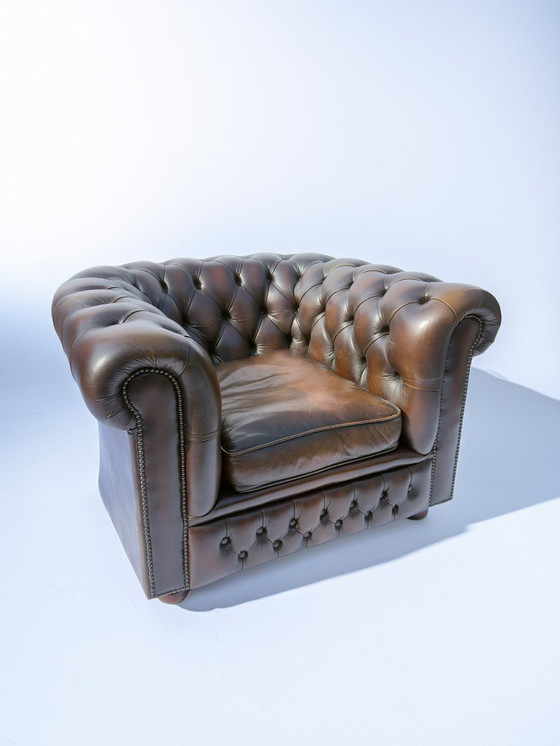 Image 1 of Chesterfield clubfauteuils set van 2