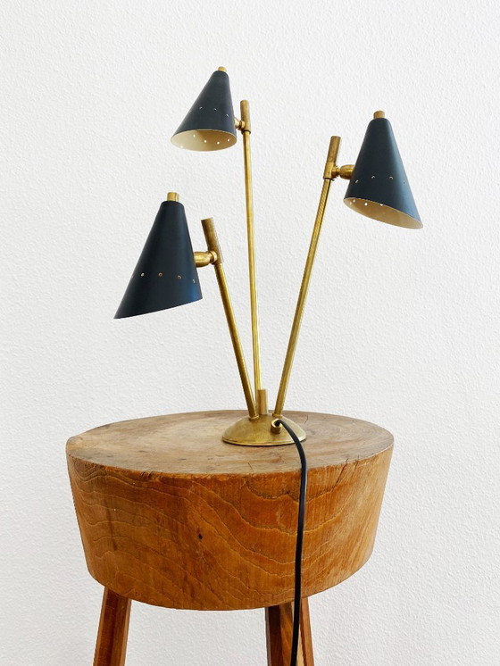 Image 1 of Lampada italiana in ottone a tre teste, design anni '50