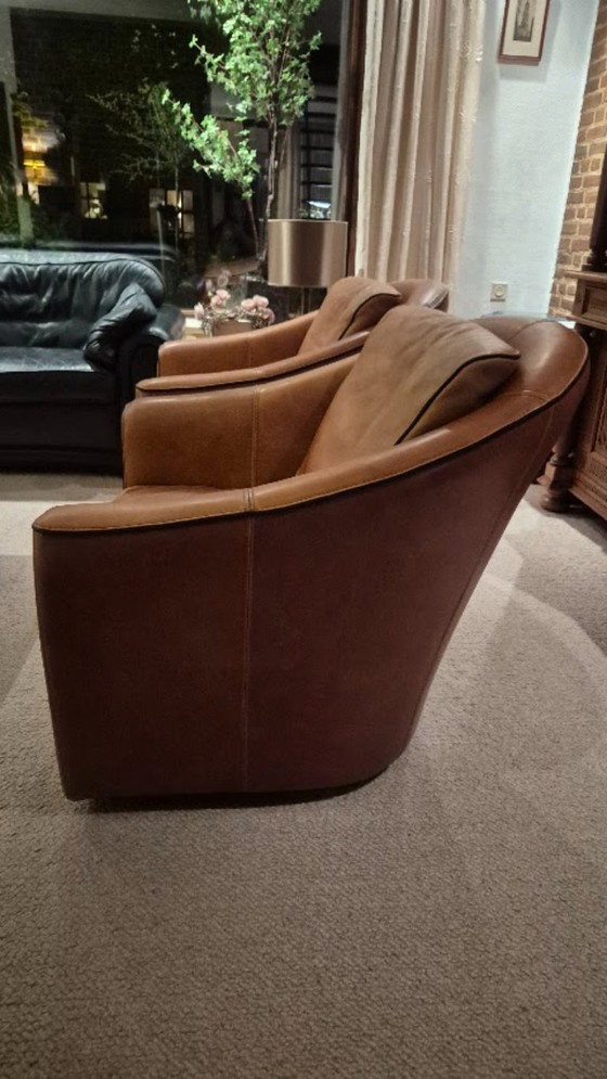 Set van 2 vintage clubstoelen van cognacbruin leer – Cuoietto Leather – Kok Wooninrichting Amersfoort (photo 14 of 19)