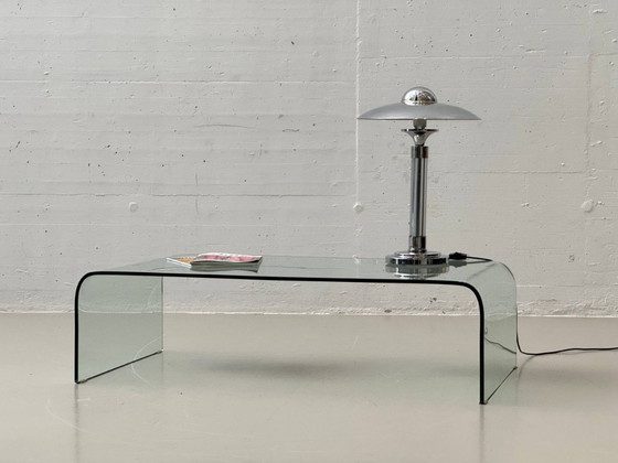 Image 1 of French Art Deco table lamp made of chrome-plated metal, 1930s