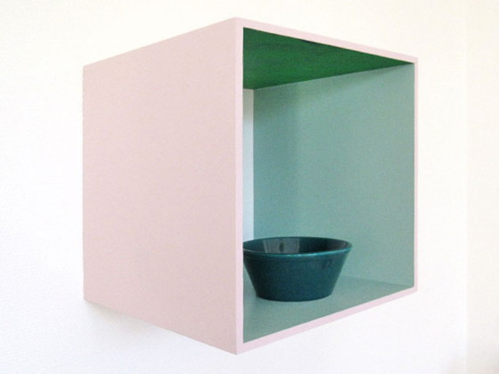 Image 1 of % SALE % -- Box - vintage wooden wall shelf (green)