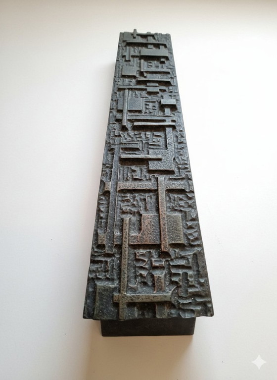 Image 1 of Brutalist large door handle wall sculpture