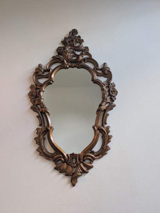 Bellissimo specchio antico con intagli in legno dipinti 62/33