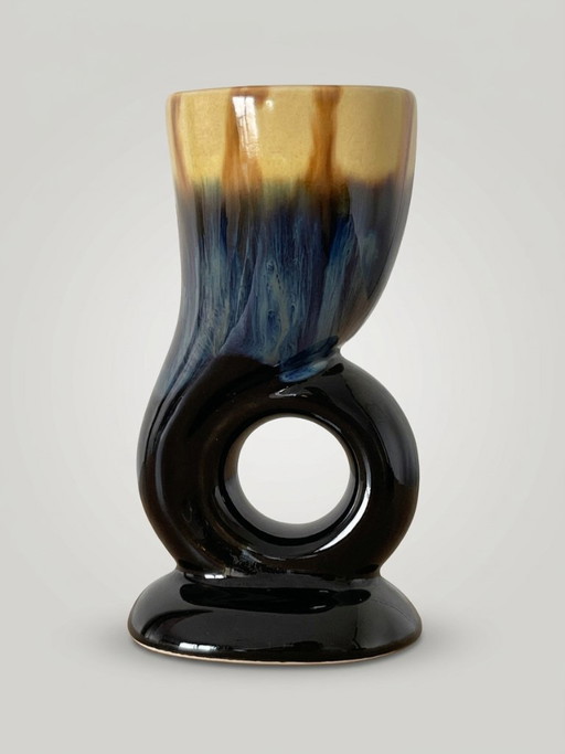Petit vase ajouré Alpho n° 339 en céramique émaillée – vers 1960-1970 – 13 cm