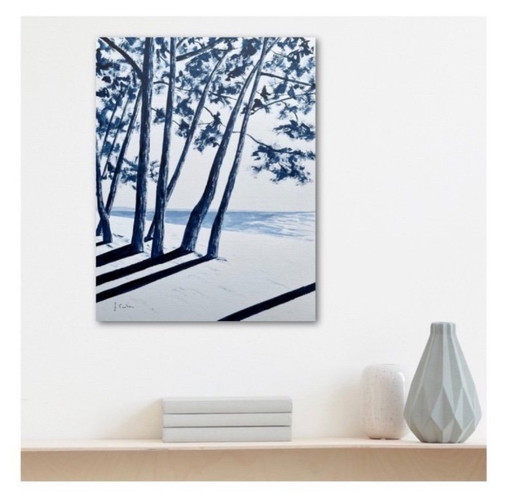 Tusche auf weißem Fabrianopapier 300g Sujet: cap Coz Format 40x30 cm.