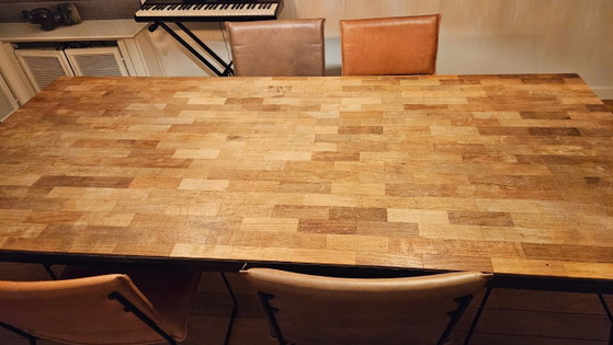 Image 1 of 6 stoelen van jess, leder, zwart, bruin, 