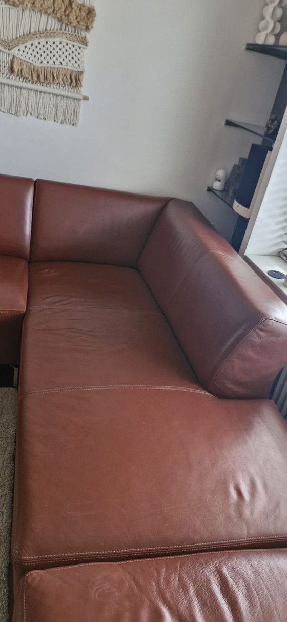 Image 1 of Canapé d'angle en cuir Brent