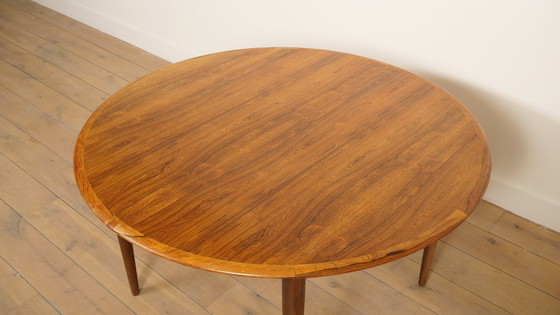 Image 1 of Table de salle à manger ronde vintage | Bois de rose | extensible