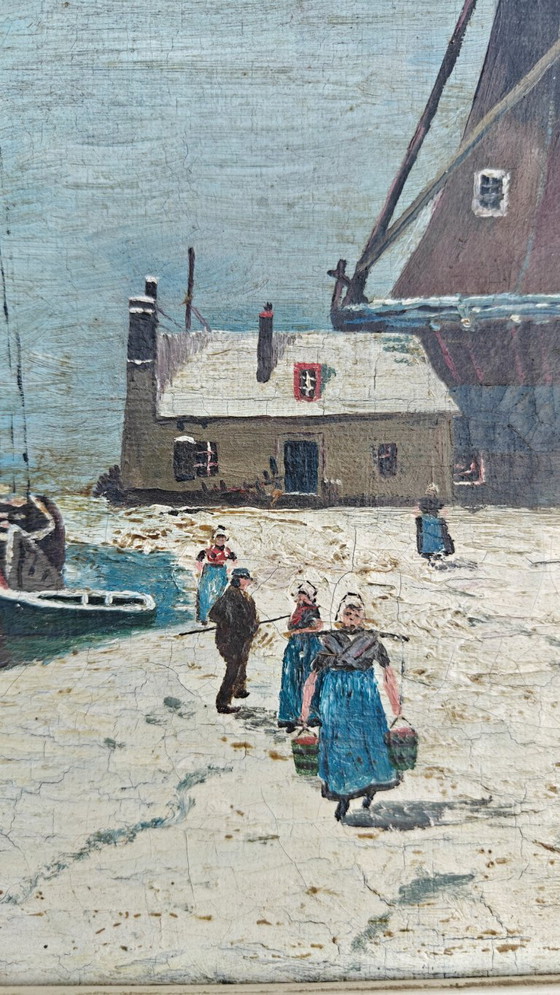 Dutch Winter Landscape / Alf. Vits, 1903 – Paintings & Drawings, Wood, Canvas (photo 7 of 12)