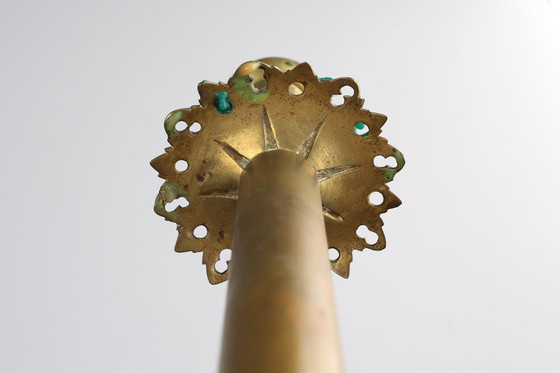 Image 1 of Coppia di antichi candelieri francesi in rame in stile barocco, anni '900