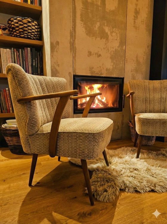 Image 1 of Duo de design intemporel : Paire de fauteuils cocktail Mid-Century Modern (années 1950/60) - Excellent état