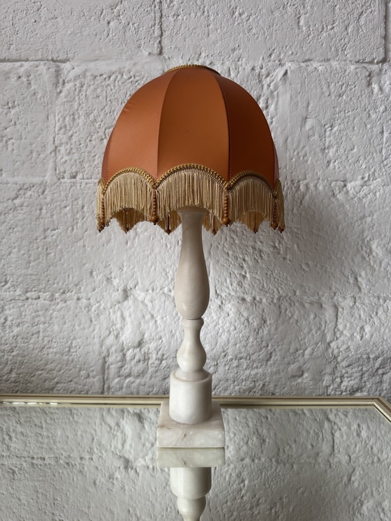 Image 1 of 1970s alabaster column lamp