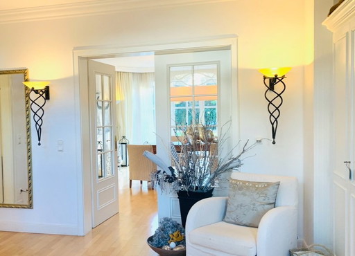 Paire d’appliques Terzani « Antinea » – fer forgé & verre de Murano – Jean-François Crochet