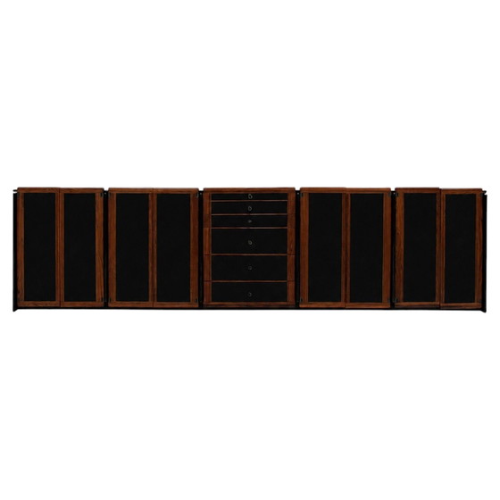 Tito Agnoli 1970 Italienischer Pekari Schwarzer Leder Schrank für Caleido – Schränke, Italian Design (photo 2 of 27)