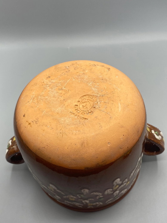 Maceta grande de cerámica con dos asas de Digoin – decoración esmaltada – Loza, Ceramic, Modern (photo 6 of 8)