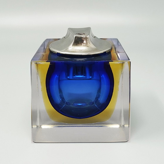 Image 1 of 1960s Stunning Blue Table Lighter in Murano Sommerso