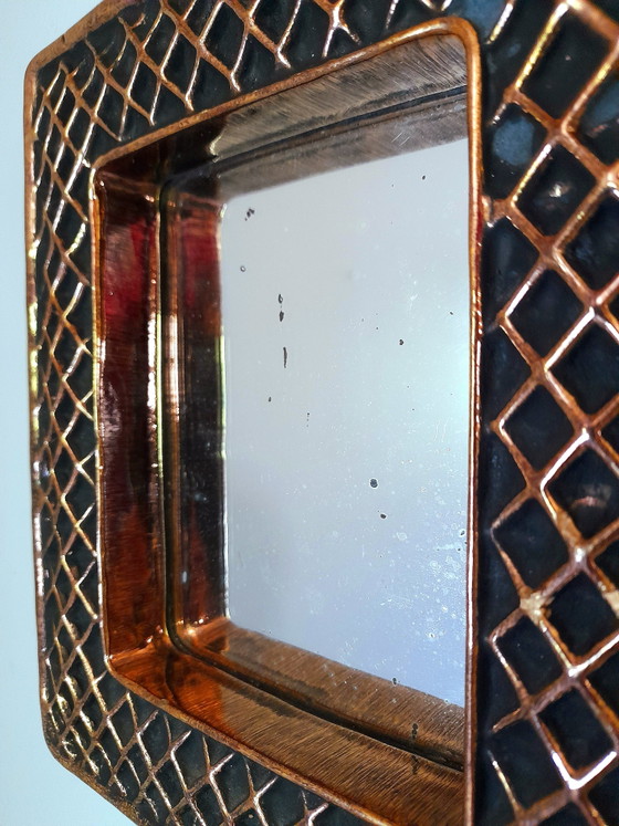 Image 1 of Miroir en céramique , Hendrik Thomas , Vallauris 1970