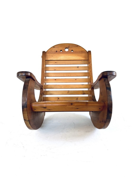 Image 1 of Sedia a dondolo brutalista, Wasa Möbel &#39;70