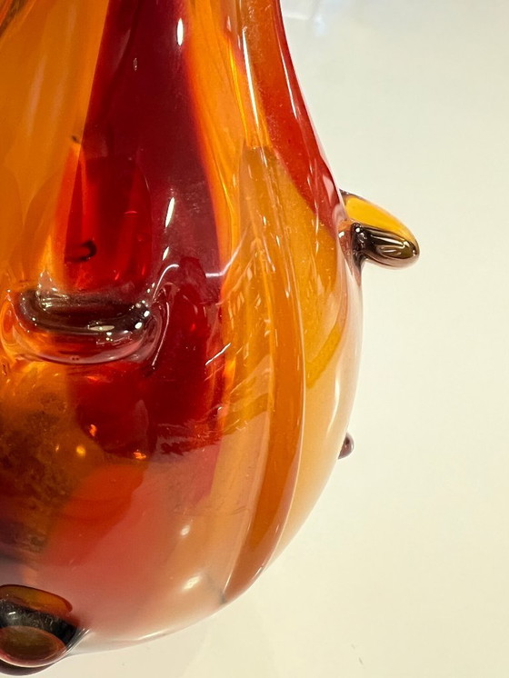 Image 1 of Vaso vintage Aseda | vetro svedese anni '60 | arancio-marrone | soffiato a bocca