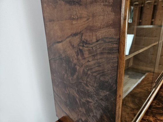 Image 1 of Art Decò Display Cabinet in Walnut Burl