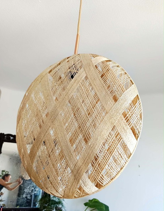 Image 1 of Lampada a sospensione vintage in stile bohémien con design in abaca