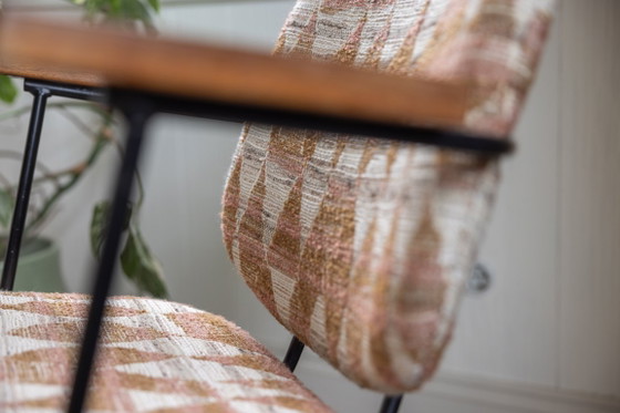 Originele Vintage Gispen Professioneel Gerestaureerd en Gestoffeerd in Nobilis Stof – Fauteuils, Metal (photo 8 of 9)