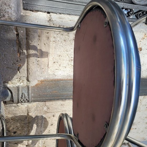 Image 1 of Coppia di poltrone Bauhaus, acciaio cromato e pelle nera, Movimento Moderno, anni '70 – Svizzera