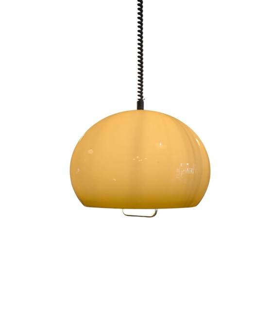 Image 1 of Vintage (Dijkstra?) mushroom hanging lamp/pendant pull lamp