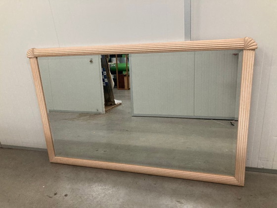 Image 1 of Grote vintage spiegel in art-decostijl, zalmkleur