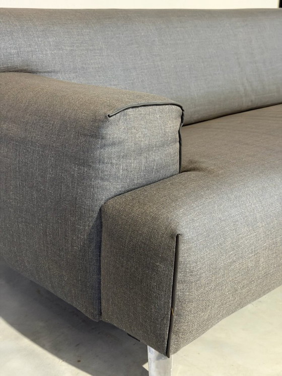 Divano Leolux Oscar con pouf - grigio, Divani 3 posti, Tessile, Metallo, Modern (foto 5 di 9)