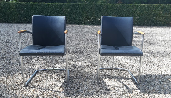 Image 1 of Nomada armchairs anthracite calfskin Design Hennie de Jong