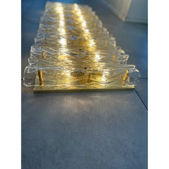 Image 1 of Luxury Italian Murano Glass Brass Wall Sconce / Flush Mount Fixture