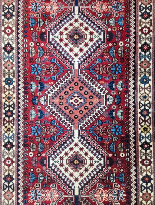 Hand-knotted Persian wool Yalameh rug runner Mint 81x193cm