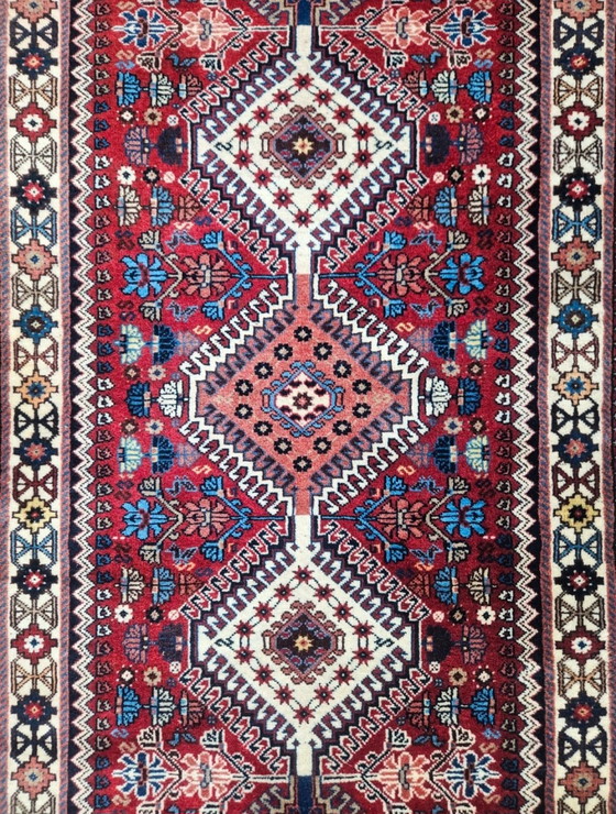 Image 1 of Hand-knotted Persian wool Yalameh rug runner Mint 81x193cm