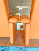 Two Club Durlet armchairs - recliner - vintage model - cognac - cowhide leather