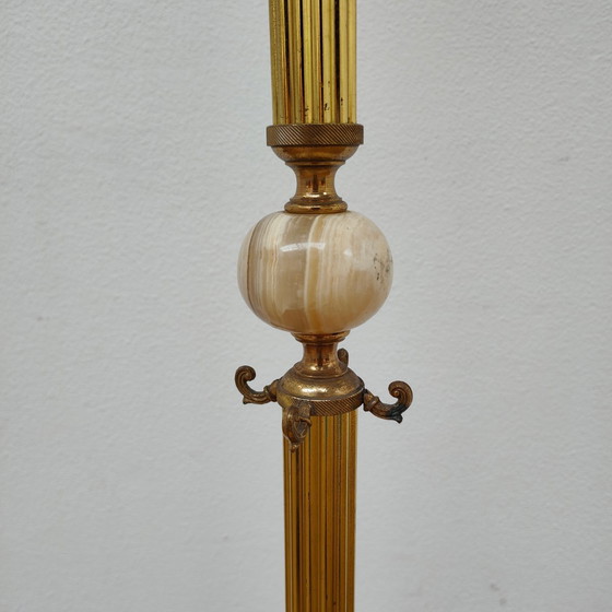 Image 1 of Brass rococo gold standing coat rack Hollywood Regency hall tree
